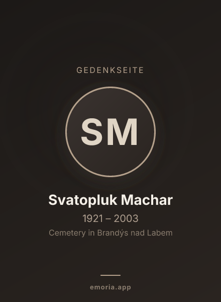 Gedenkportrait von Svatopluk Machar