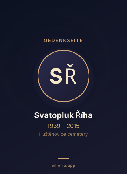 Gedenkportrait von Svatopluk Říha