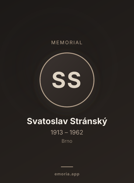 Memorial portrait of Svatoslav Stránský