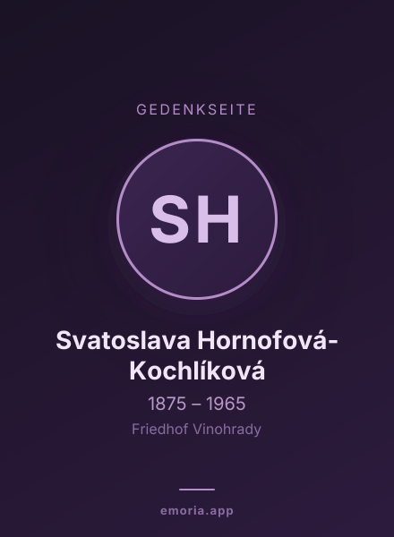 Gedenkportrait von Svatoslava Hornofová-Kochlíková