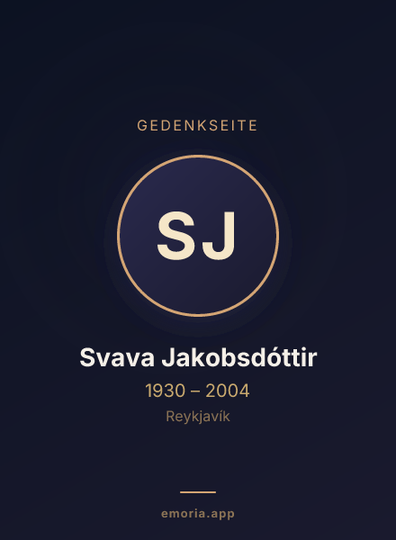 Gedenkportrait von Svava Jakobsdóttir