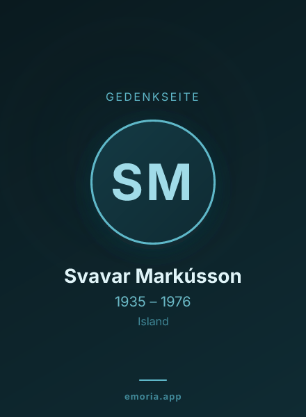 Gedenkportrait von Svavar Markússon