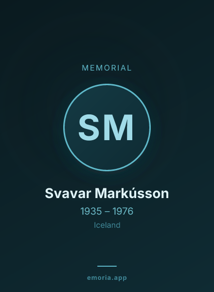 Memorial portrait of Svavar Markússon