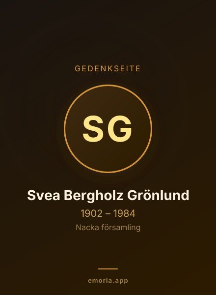 Gedenkportrait von Svea Bergholz Grönlund