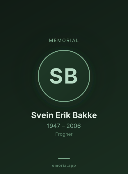 Memorial portrait of Svein Erik Bakke
