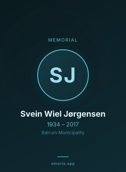 Memorial portrait of Svein Wiel Jørgensen