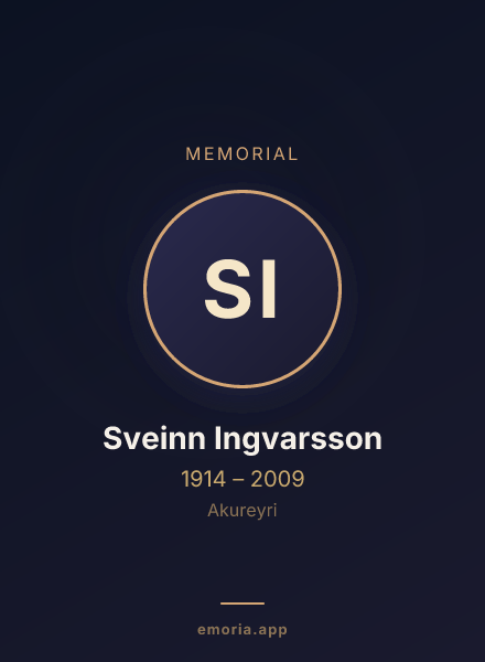 Memorial portrait of Sveinn Ingvarsson