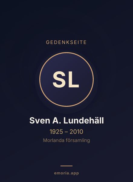 Gedenkportrait von Sven A. Lundehäll