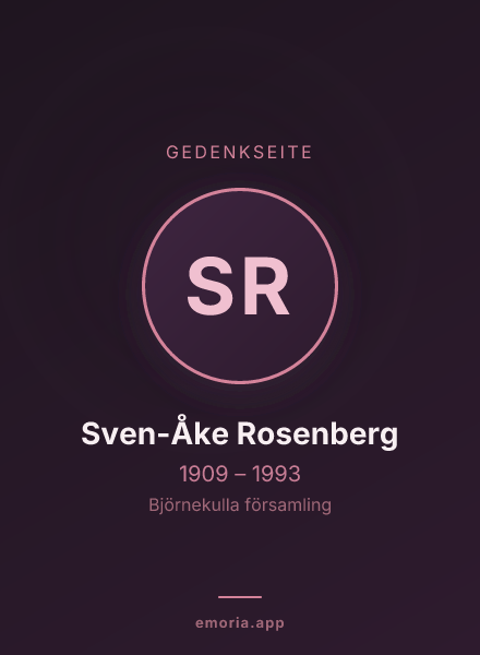 Gedenkportrait von Sven-Åke Rosenberg