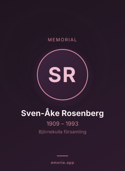 Memorial portrait of Sven-Åke Rosenberg