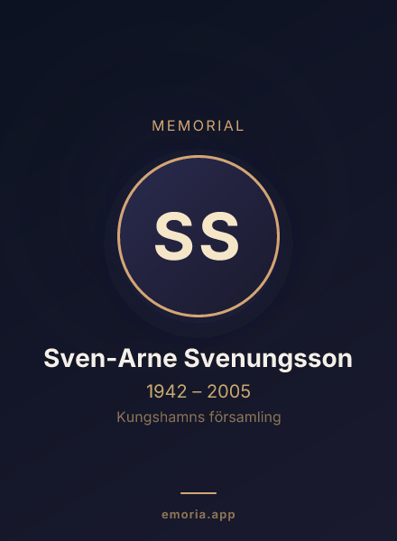 Memorial portrait of Sven-Arne Svenungsson