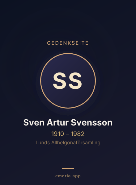 Gedenkportrait von Sven Artur Svensson