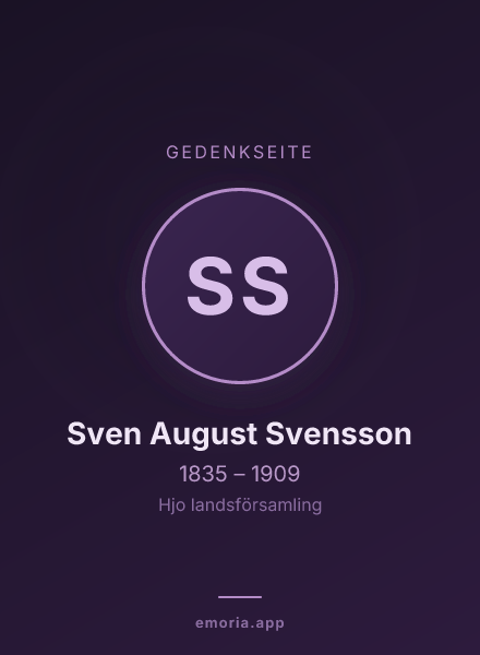 Gedenkportrait von Sven August Svensson