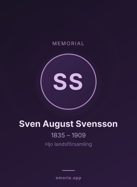 Memorial portrait of Sven August Svensson