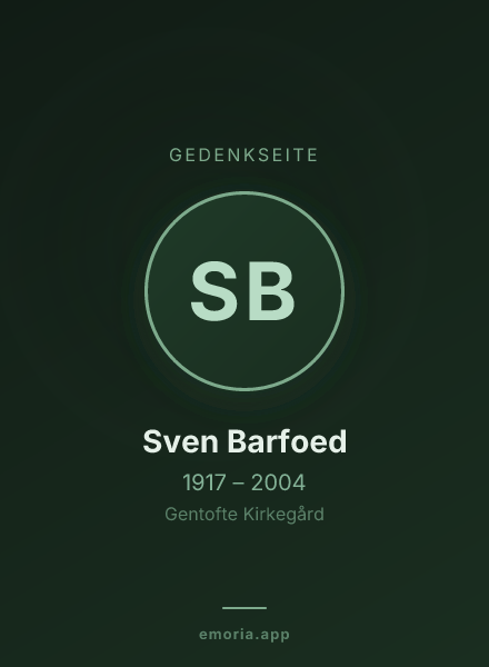 Gedenkportrait von Sven Barfoed
