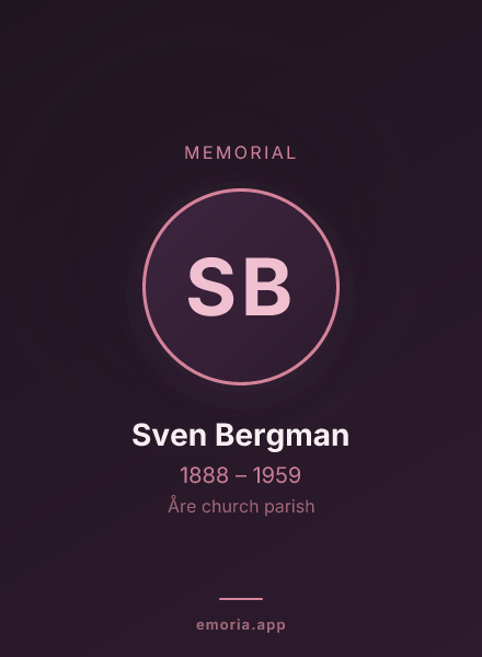 Memorial portrait of Sven Bergman