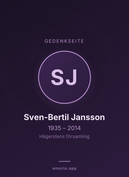 Gedenkportrait von Sven-Bertil Jansson