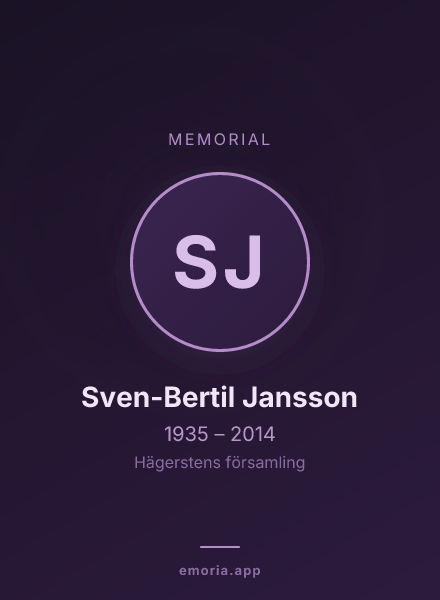 Memorial portrait of Sven-Bertil Jansson