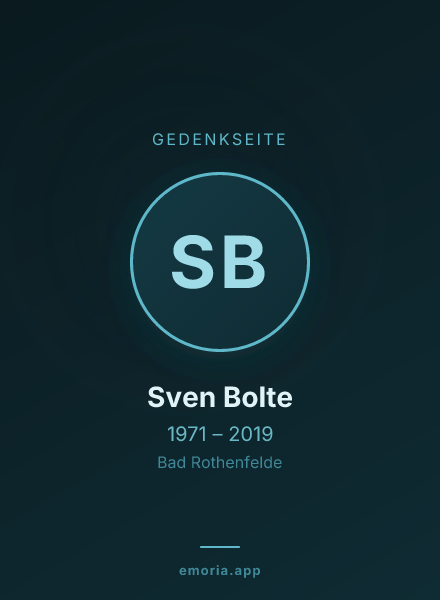 Gedenkportrait von Sven Bolte