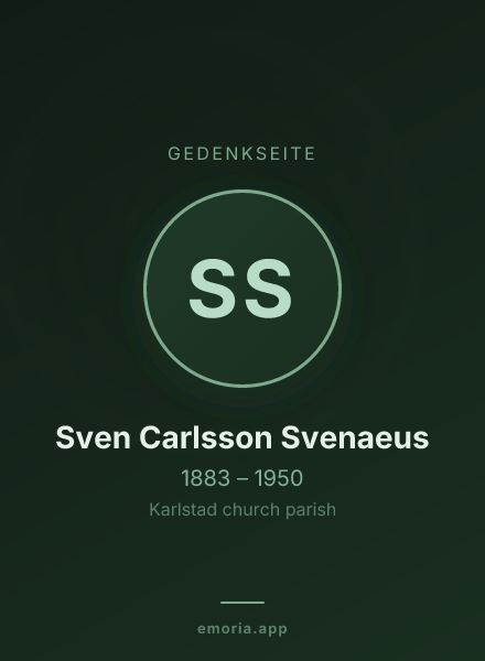 Gedenkportrait von Sven Carlsson Svenaeus
