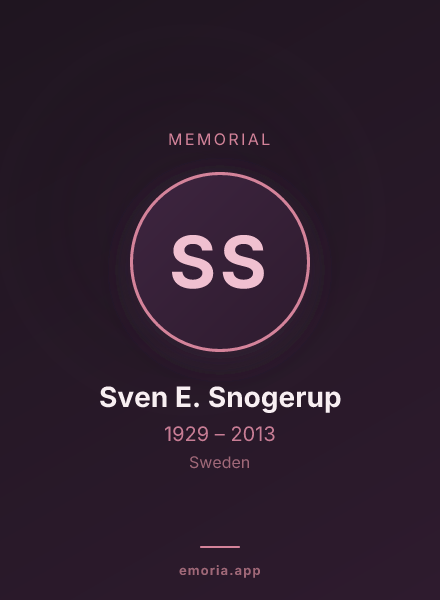 Memorial portrait of Sven E. Snogerup