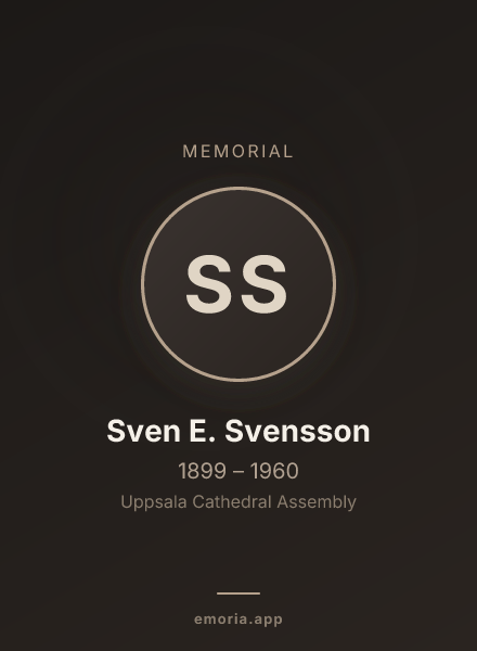 Memorial portrait of Sven E. Svensson