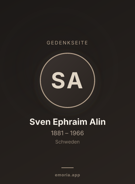 Gedenkportrait von Sven Ephraim Alin