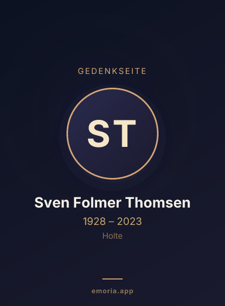 Gedenkportrait von Sven Folmer Thomsen