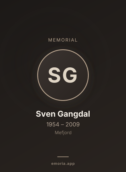 Memorial portrait of Sven Gangdal