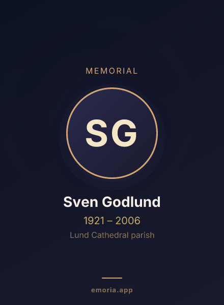 Memorial portrait of Sven Godlund
