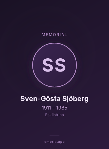 Memorial portrait of Sven-Gösta Sjöberg