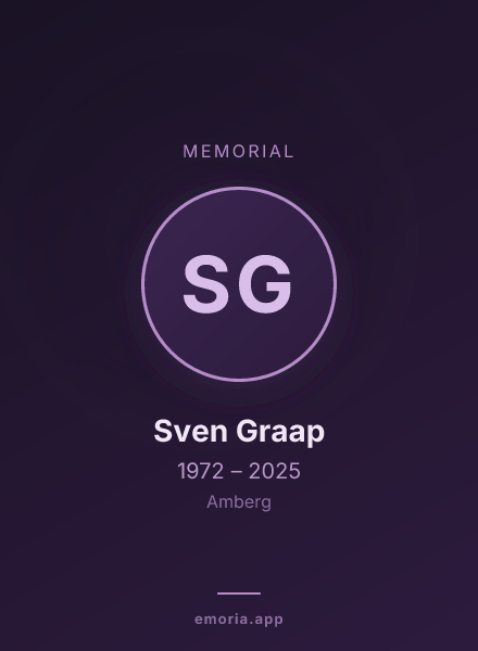 Memorial portrait of Sven Graap