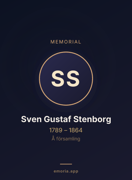 Memorial portrait of Sven Gustaf Stenborg