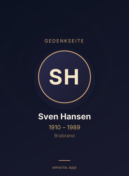 Gedenkportrait von Sven Hansen