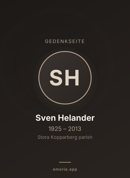 Gedenkportrait von Sven Helander