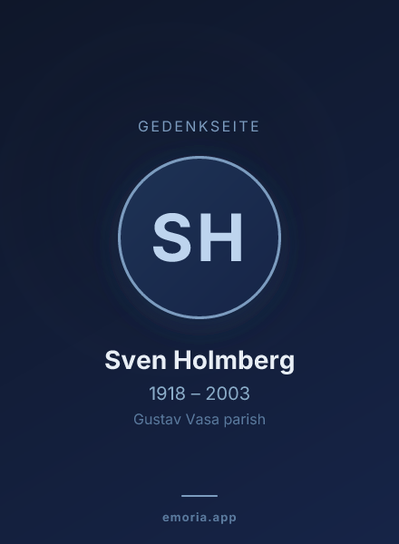 Gedenkportrait von Sven Holmberg