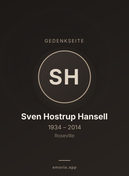 Gedenkportrait von Sven Hostrup Hansell