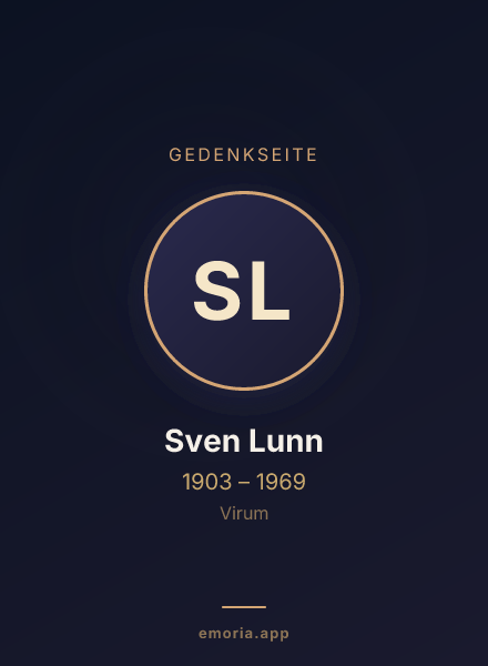 Gedenkportrait von Sven Lunn