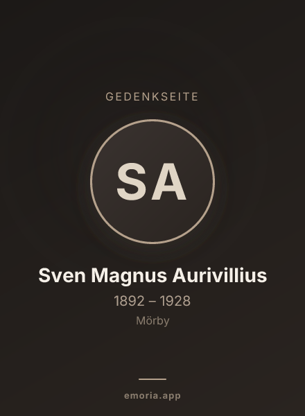 Gedenkportrait von Sven Magnus Aurivillius