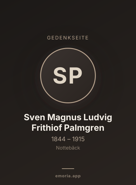 Gedenkportrait von Sven Magnus Ludvig Frithiof Palmgren