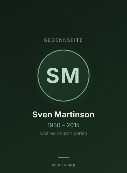 Gedenkportrait von Sven Martinson