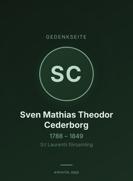 Gedenkportrait von Sven Mathias Theodor Cederborg