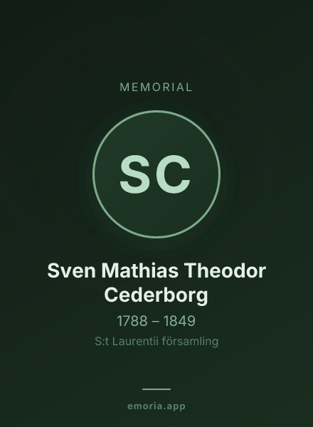 Memorial portrait of Sven Mathias Theodor Cederborg