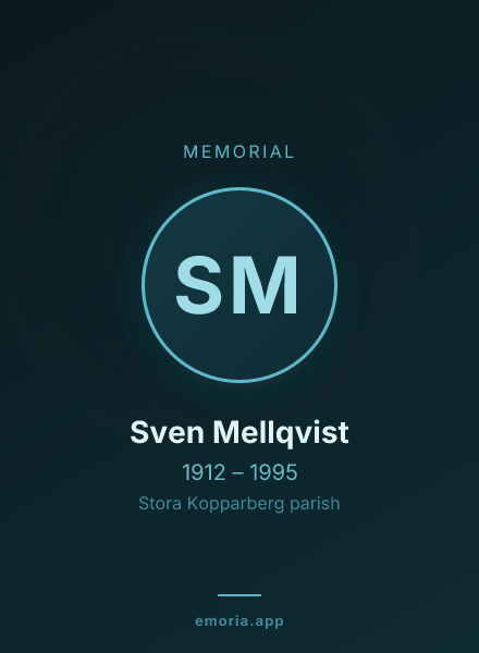 Memorial portrait of Sven Mellqvist