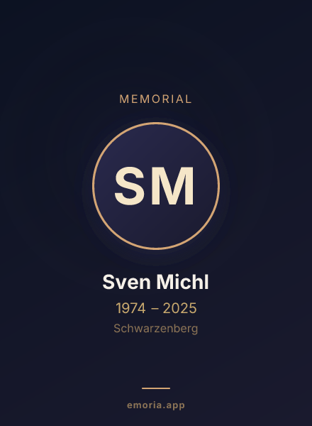Memorial portrait of Sven Michl