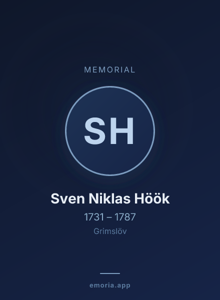 Memorial portrait of Sven Niklas Höök