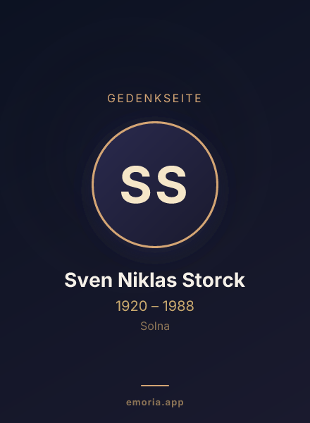 Gedenkportrait von Sven Niklas Storck
