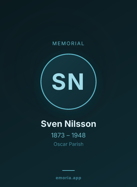 Memorial portrait of Sven Nilsson