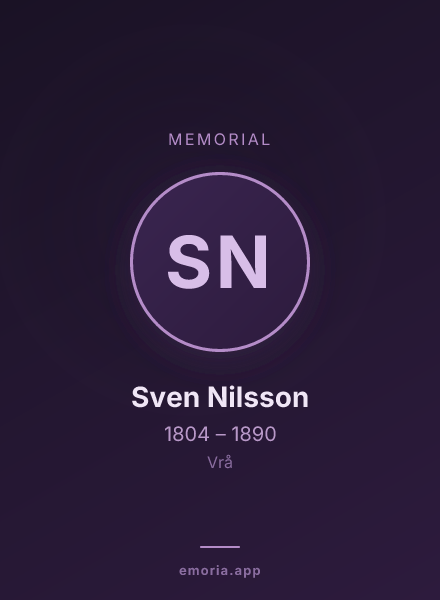 Memorial portrait of Sven Nilsson