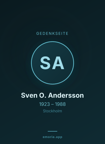Gedenkportrait von Sven O. Andersson